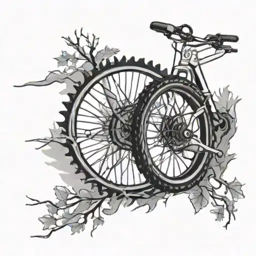 Mountain Bike Wheel With Trees Inside Spokes