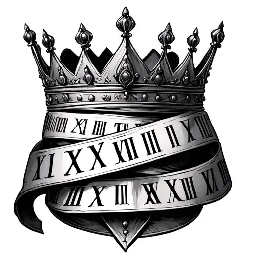 Roman Numeral Dates Loosely Wrapped Around A Crown