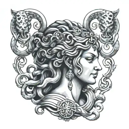 Medusa Holding Perseus Head Statue