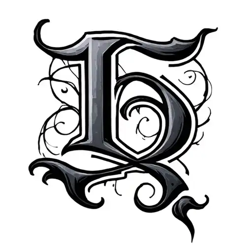 15 Letter Black Spine Tattoo Design