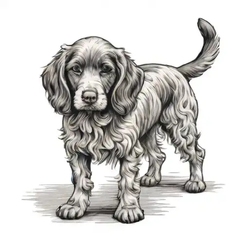 The Outline Shape Of A Cavapoo And German Short Haired Pointer
