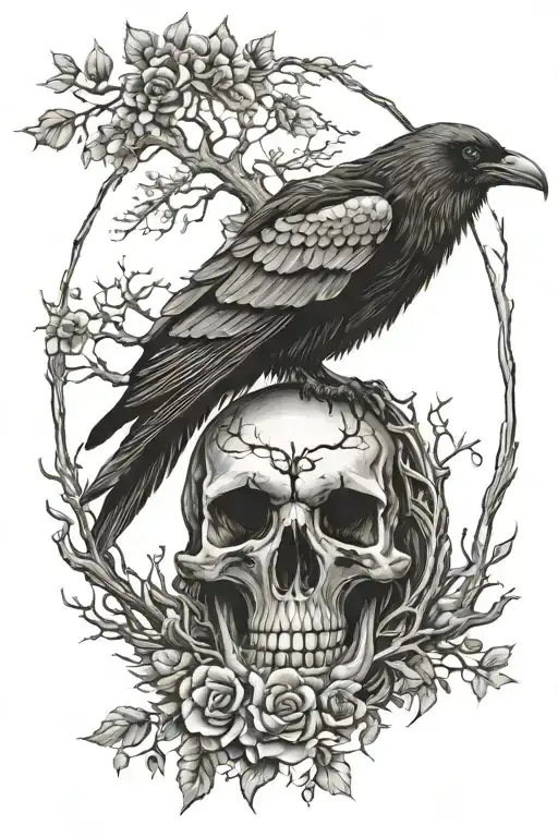 Crow Skull Tree Of Life