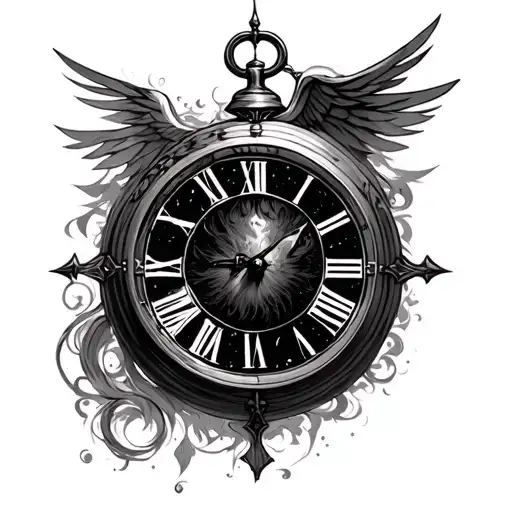 Father Time With Clock Face