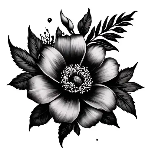 Floral Black And White