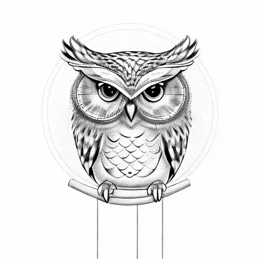 Owl Sitting On Top Of Scales