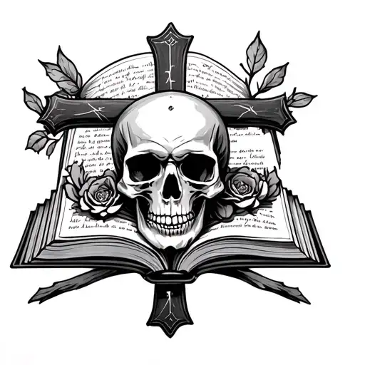 Cross And Skull Bible Scripture