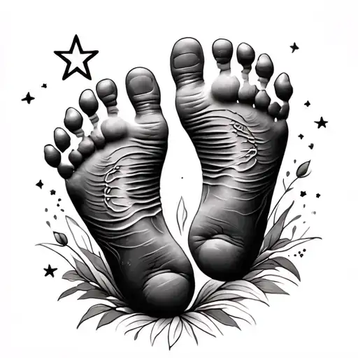 Create A Tattoo With Baby Footprints And A Star As A Tribute To A Miscarried Pregnancy