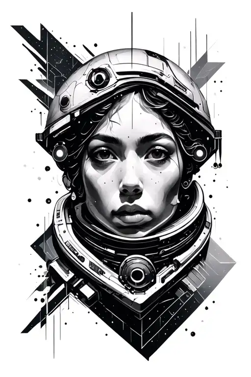 Outerspace Realism With Rifts Of Geometric Pattern