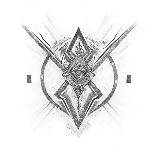 A Black And Grey Tattoo Of A Tribal Design With Lyrics From A Favorite Polish Rap Song