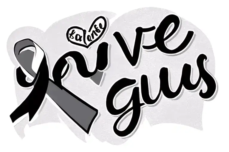 Simple Love You Guys Cursive Writing With Cancer Ribbon