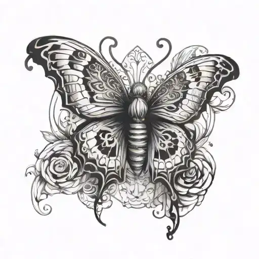 A Butterfly With A Skull Pattern On Its Wings