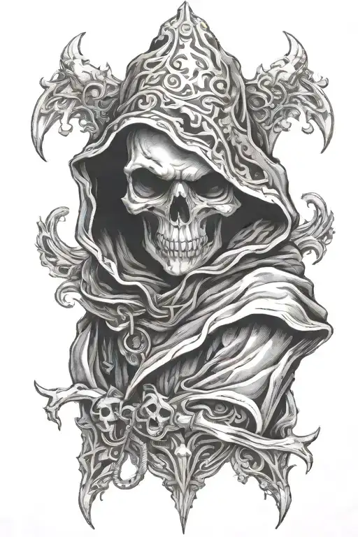 Skull In Cloak Hood