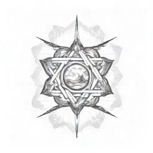 Stoic Symbols Intertwined With Elements Of Nature