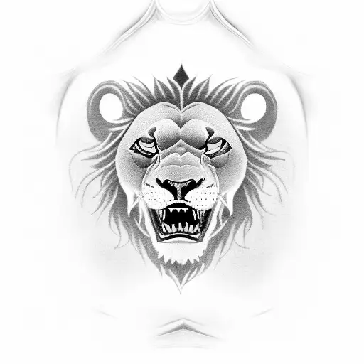 A Black-grey Tattoo Of A Roaring Lion Wearing An Argentina Football Jersey With The Number 10