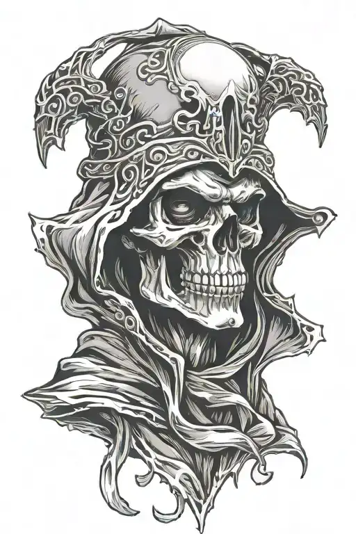 Skull In Cloak Hood