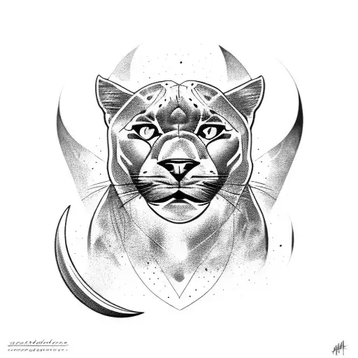 Panther With Full Moon Background