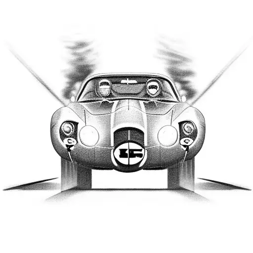 Racing Vintage Car Speeding With Movie Film