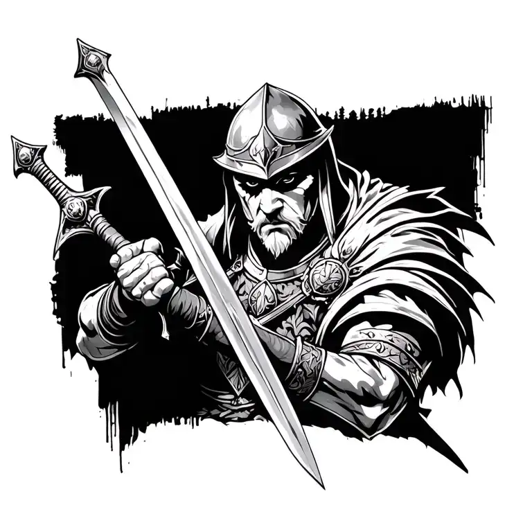 Warrior Wielding A Sword