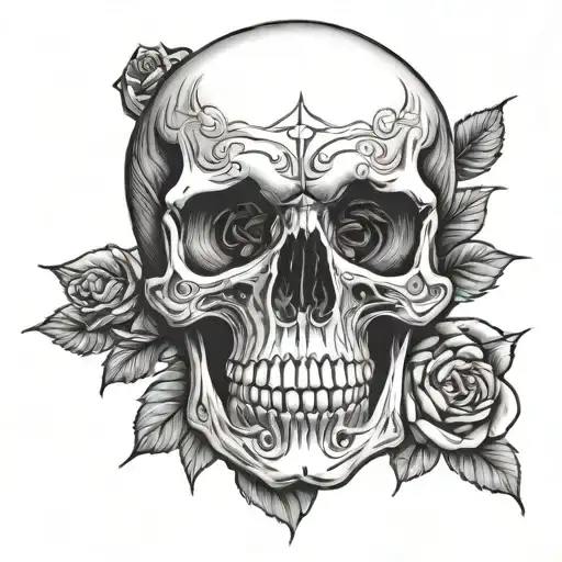 Skull And Rose