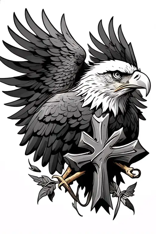 Eagle And Cross Intertwined