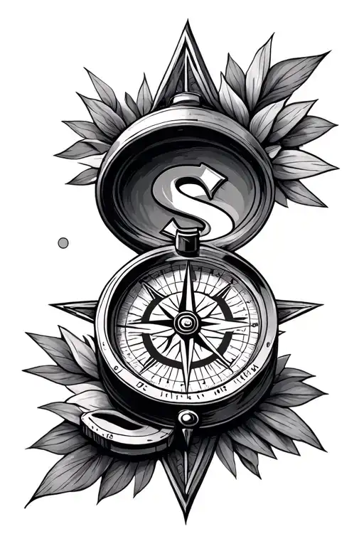 Simple Compass With Only The S At The Bottom
