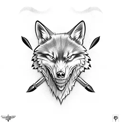 Tomahawk Pipe With Wolf Skull