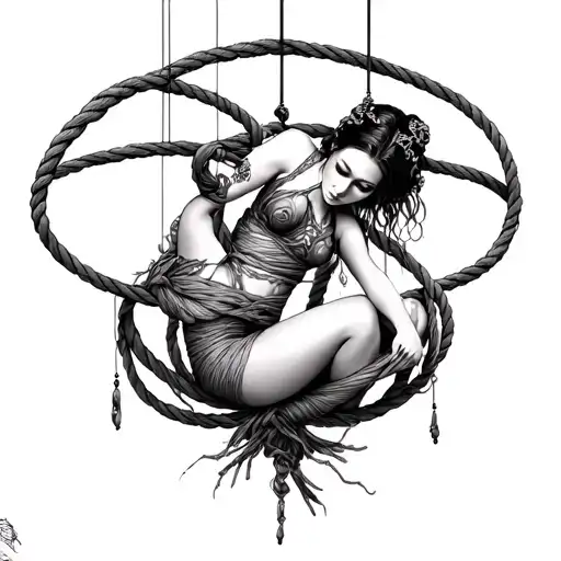 Kinky Marionette Woman Shibari Rope