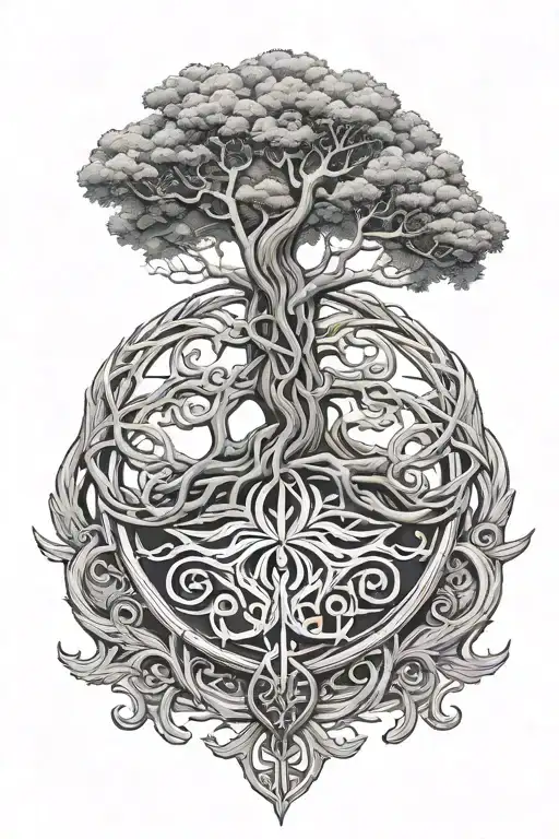 Yggdrasil Whose Roots Are Intertwined Around A Scania Logo