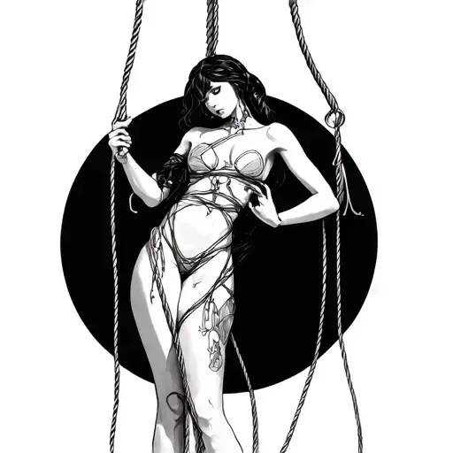 Kinky Marionette Hand Controlling Woman Shibari Rope