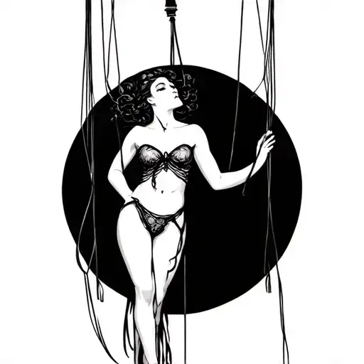 Bound Woman On Marionette Strings