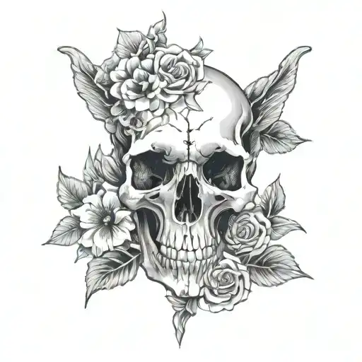 Animal Skull With Flowers