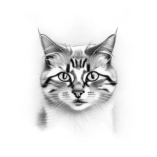 3 Cat Faces Surrounded By Flowers