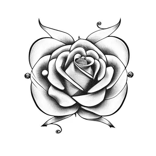 Two Anchors And A Rose Representing A Family