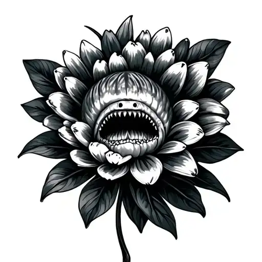 I Need A Shark Tattoo Combined With Chrysanthemum Flower