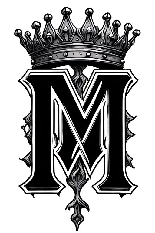 Letter M With Crown