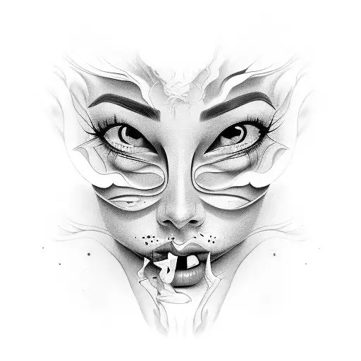 A Girl With One Face Good And One Face Bad