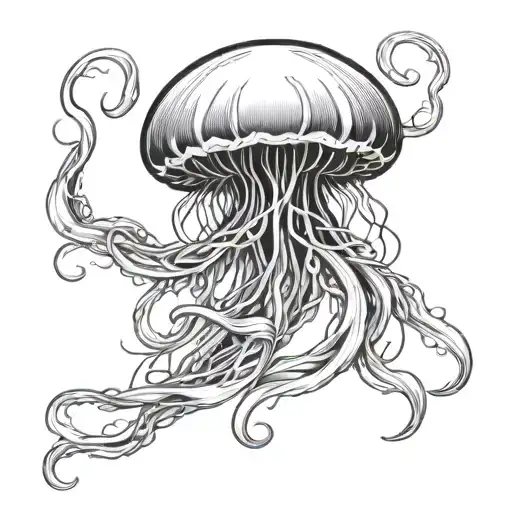 Jellyfish With Infinity Symbol Intertwined