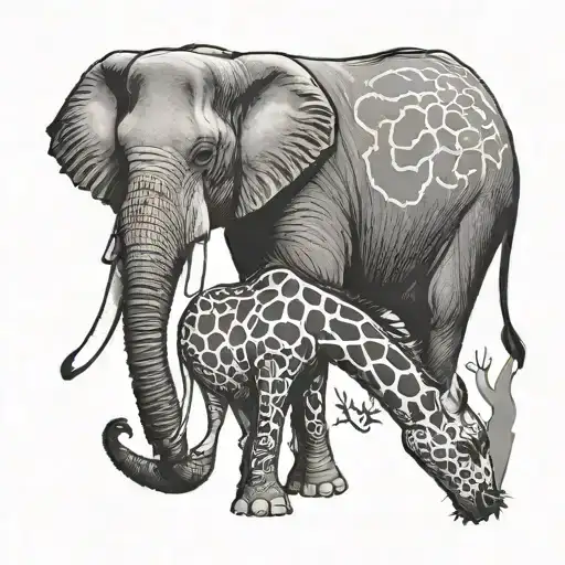 Elephant And Giraffe