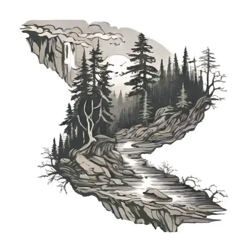 A Forrest Mountain And River Inside Sleeve