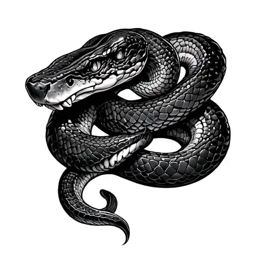 Snake Slithering On Shoulder