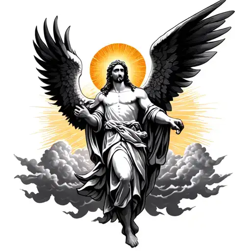 Saint Michael With Sun And Clouds