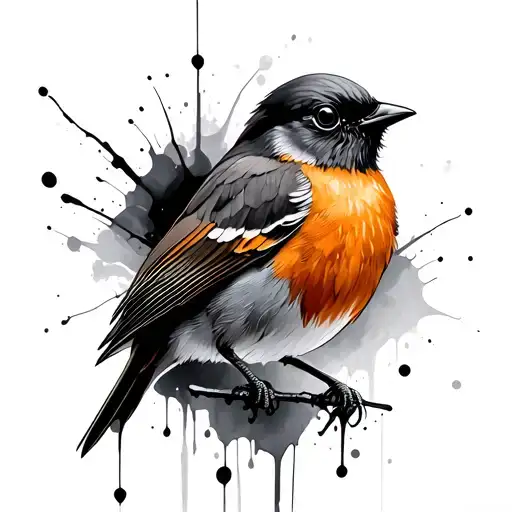 Robin Paint Splatters