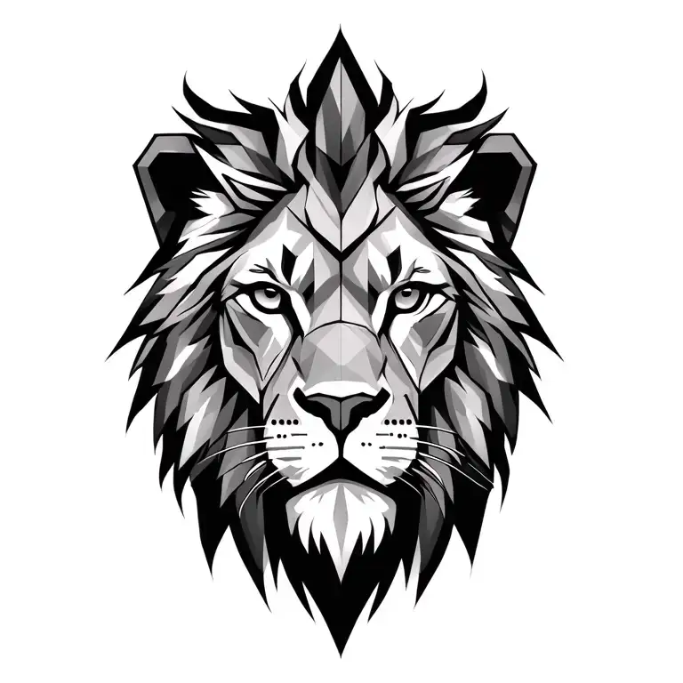 Geometric Lion Face Emerging