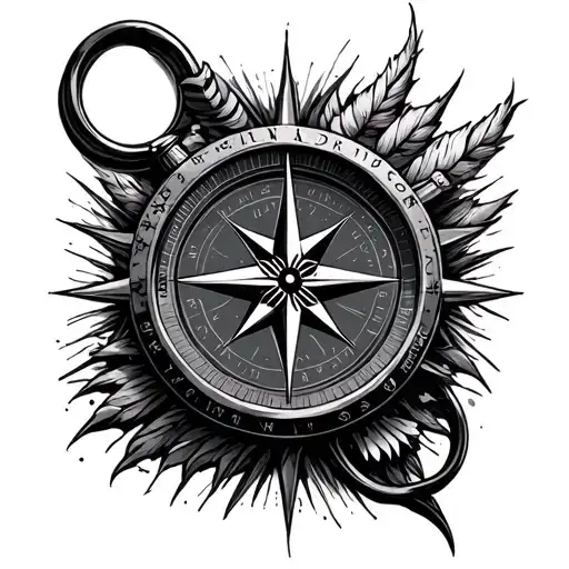 Compass Surrounded By Various