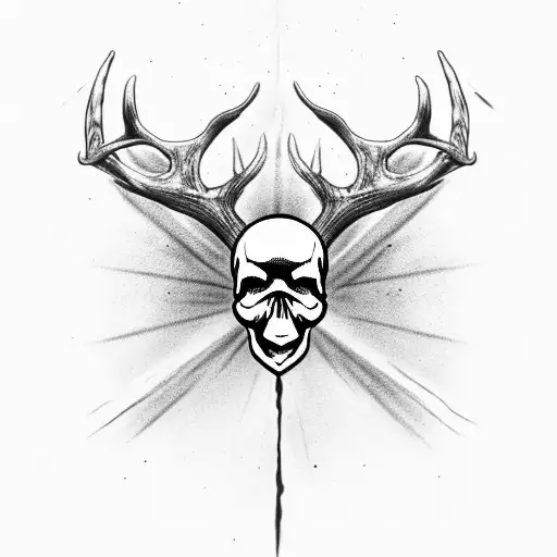 Skull Of A Deer With Angel Wings