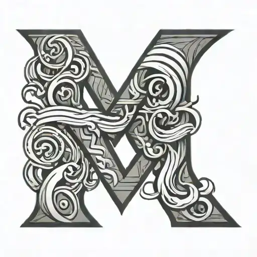 Letters D And L Drawn With One Line