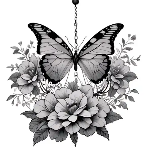 Butterflies Tiger Flowers Chandelier