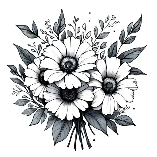 June And August Birth Flower Bouquet