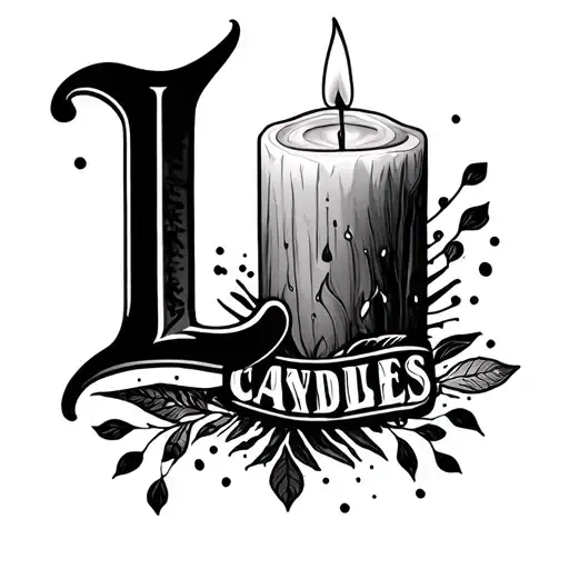 Make Me A Tattoo With The Word Candles And The L Is A Candle