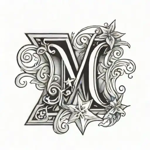 Letter M And G With A Star